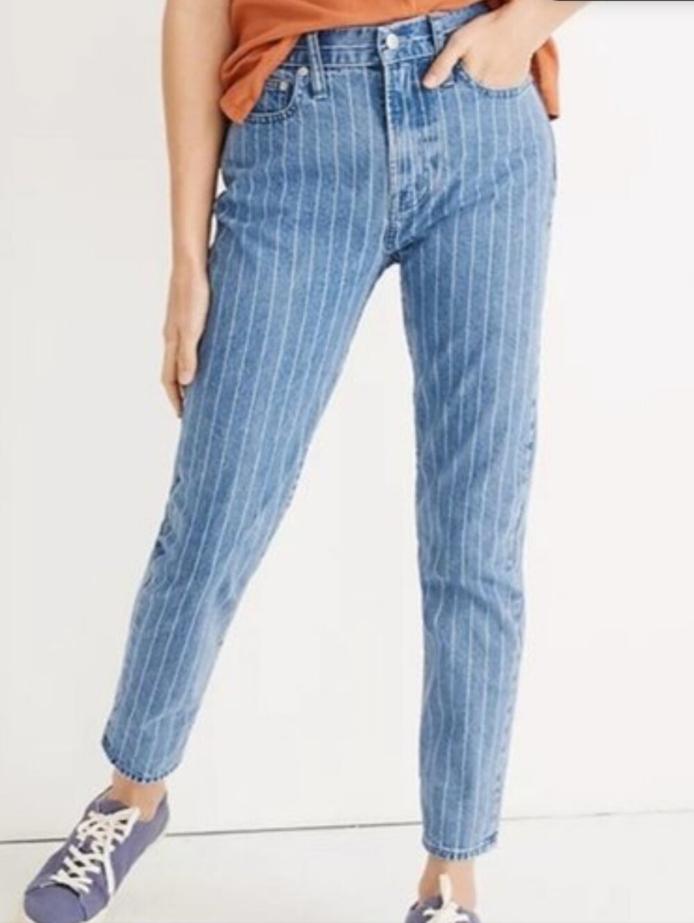Madewell Blue Pinstripe Jeans